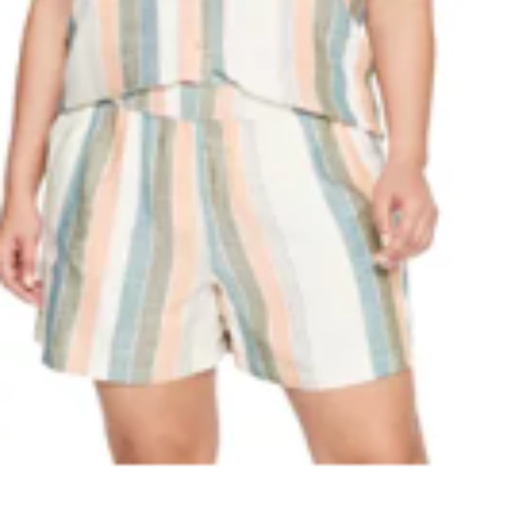 NWT Sonoma Plus Size Mid Rise Shorts/Women's 5X/ multi color vertical strips
